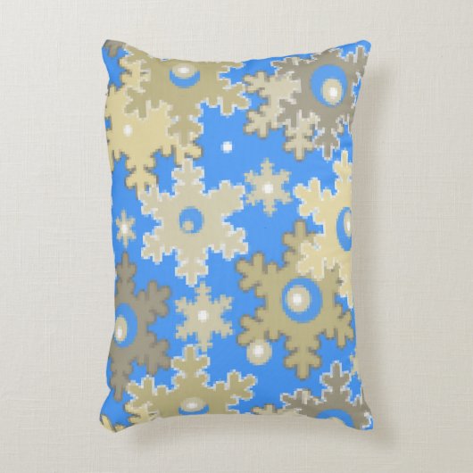 クリスマス・ホリデーフェスティバル冬の雪の結晶が明るい アクセントクッション (正面(垂直))