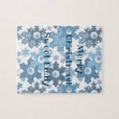 クリスマス・ホリデーフェスティバル冬の雪の結晶が明るい ジグソーパズル (横)