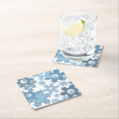 クリスマス・ホリデーフェスティバル冬の雪の結晶が明るい スクエアペーパーコースター (インサイチュ)