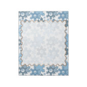 クリスマス・ホリデーフェスティバル冬の雪の結晶が明るい ノートパッド (回転)