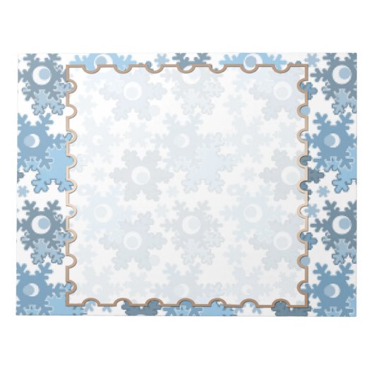 クリスマス・ホリデーフェスティバル冬の雪の結晶が明るい ノートパッド (正面)