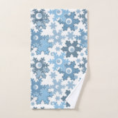 クリスマス・ホリデーフェスティバル冬の雪の結晶が明るい バスタオルセット (ハンドタオル)