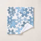 クリスマス・ホリデーフェスティバル冬の雪の結晶が明るい バスタオルセット (ウォッシュタオル)