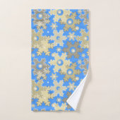 クリスマス・ホリデーフェスティバル冬の雪の結晶が明るい バスタオルセット (ハンドタオル)