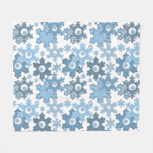 クリスマス・ホリデーフェスティバル冬の雪の結晶が明るい フリースブランケット (正面(横))