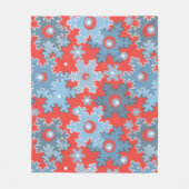 クリスマス・ホリデーフェスティバル冬の雪の結晶が明るい フリースブランケット (正面)