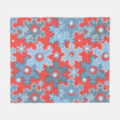 クリスマス・ホリデーフェスティバル冬の雪の結晶が明るい フリースブランケット (正面(横))