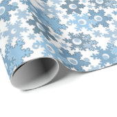 クリスマス・ホリデーフェスティバル冬の雪の結晶が明るい ラッピングペーパー (ロールコーナー)