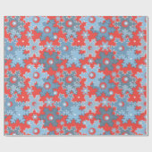 クリスマス・ホリデーフェスティバル冬の雪の結晶が明るい ラッピングペーパー (フラット)