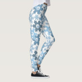 クリスマス・ホリデーフェスティバル冬の雪の結晶が明るい レギンス (右)