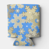 クリスマス・ホリデーフェスティバル冬の雪の結晶が明るい 缶クーラー (裏面)