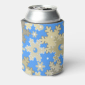 クリスマス・ホリデーフェスティバル冬の雪の結晶が明るい 缶クーラー (缶裏面)
