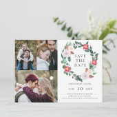 クリスマス・ホリデーリース3写真セーブ・ザ・デイト 招待状 (スタンド正面)