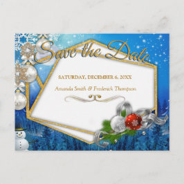 クリスマス・ホリデー日付の保存 案内ポストカード