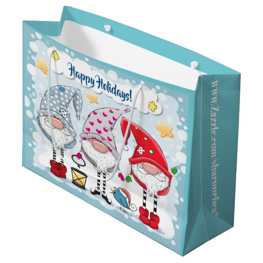 クリスマス/ホリデー格言ギフトトート ラージペーパーバッグ (正面アングル)