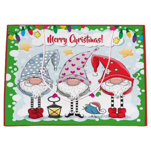 クリスマス/ホリデー格言ギフトトート ラージペーパーバッグ (正面)