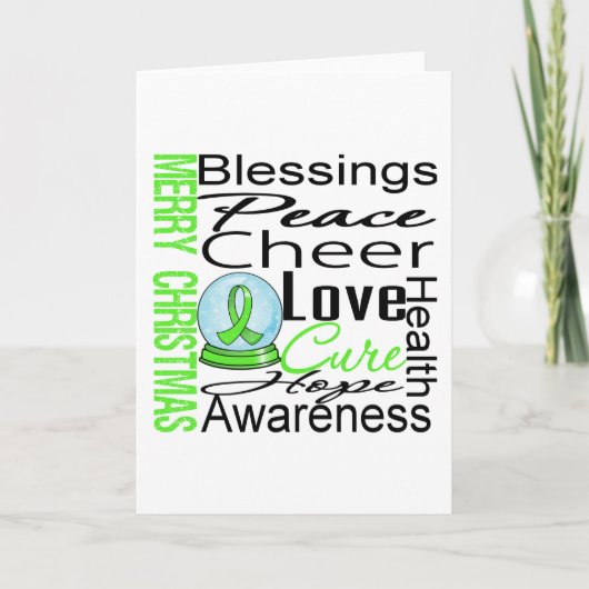 クリスマス・ホリデー非ホジキンリンパ腫コラージュ シーズンカード (正面)