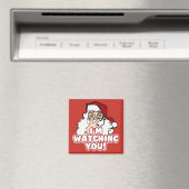 クリスマス・ホリデー |おもしろいサンタが見守る マグネット (インサイチュ (食洗機))