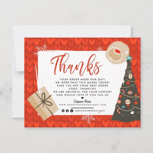 クリスマス・ホリデー |お客様ありがとうございます サンキューカード (正面)