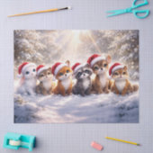 クリスマス ホリデー かわいい 森の動物たち 薄葉紙 (クラフト)