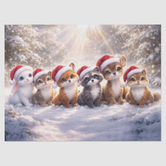 クリスマス ホリデー かわいい 森の動物たち 薄葉紙