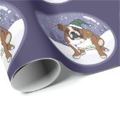 クリスマス・ホリデー・イングリッシュ・ブルドッグ ラッピングペーパー (ロールコーナー)