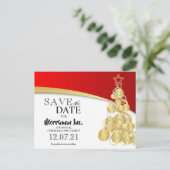 クリスマス・ホリデー・オフィスのパーティー保存日 案内ポストカード (スタンド正面)