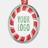 クリスマス·ホリデー·オーナメント会社のロゴ最低限なし メタルオーナメント (左)