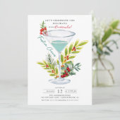 クリスマス ホリデー カクテル パーティーを祝おう 招待状 (スタンド正面)