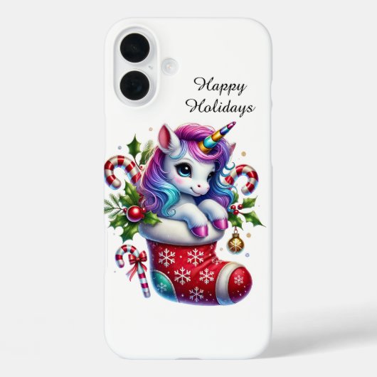 クリスマス ホリデー カスタマイズ ユニコーン Case-Mate iPhoneケース (裏面)