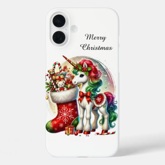 クリスマス ホリデー カスタマイズ ユニコーン Case-Mate iPhoneケース (裏面)