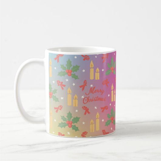 クリスマス ホリデー カスタム デザイン コーヒーマグカップ (左)