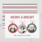 クリスマス ホリデー カード メリー アンド ブライト (正面/裏面)