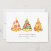 クリスマス ホリデー カード - 楽しいピザが愛するクリスマス (正面)