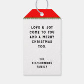 クリスマス・ホリデー ギフトタグ (裏面)