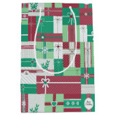 クリスマス・ホリデー・ギフトモザイク ミディアムペーパーバッグ (正面)