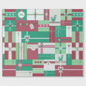 クリスマス・ホリデー・ギフトモザイク ラッピングペーパー (フラット)