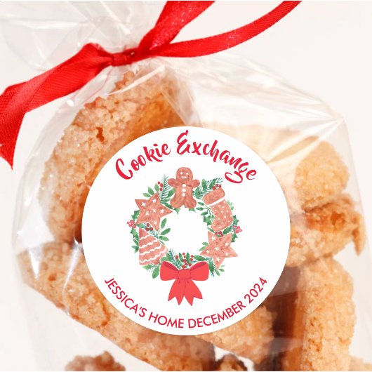 クリスマス ホリデー クッキー交換会 ラウンドシール