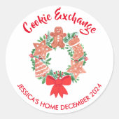 クリスマス ホリデー クッキー交換会 ラウンドシール (正面)