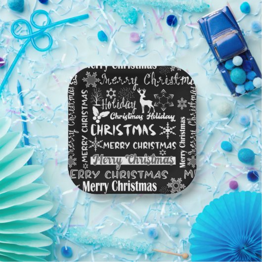 クリスマス・ホリデー、クリスマス・パターン ペーパープレート (パーティー)