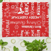 クリスマス・ホリデー、クリスマス・パターン、冬 キッチンタオル (折り畳み)