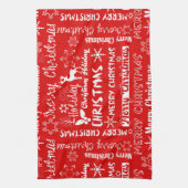 クリスマス・ホリデー、クリスマス・パターン、冬 キッチンタオル (縦)