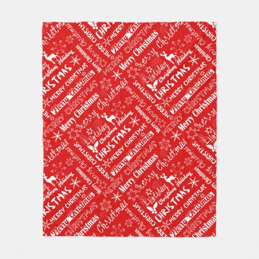 クリスマス・ホリデー、クリスマス・パターン、冬 フリースブランケット (正面)