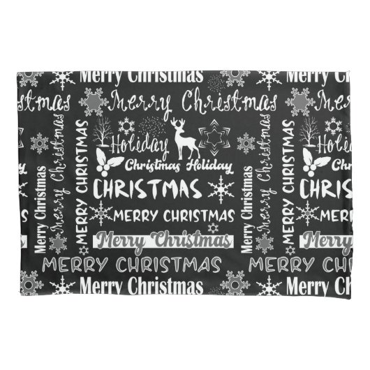 クリスマス・ホリデー、クリスマス・パターン 枕カバー (正面)