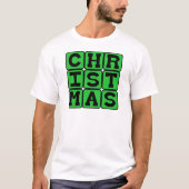 クリスマス、ホリデー(グリーン バージョン) Tシャツ (正面)