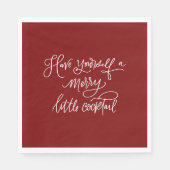 クリスマス ホリデー コクテイル ドリンク バー ナプキン お祭り スタンダードランチョンナプキン (正面)