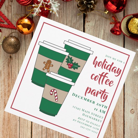 クリスマス ホリデー コーヒーバー 招待状