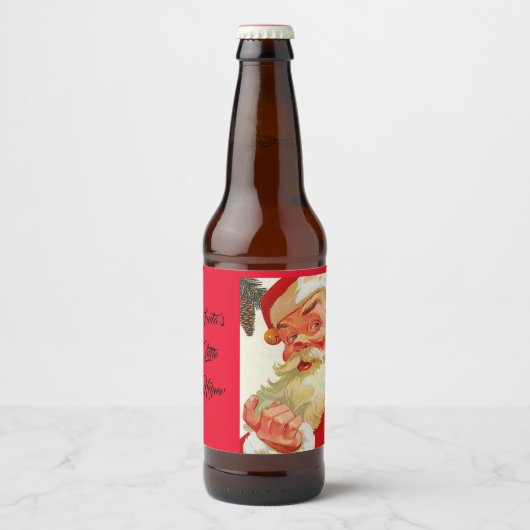 クリスマス・ホリデー・サンタス小さなヘルパーの自家醸造 ビールラベル (正面)