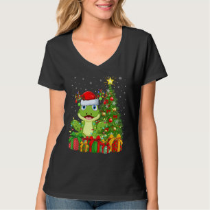 クリスマス ホリデー サンタ ヤドクガエル クリスマスツリー Tシャツ