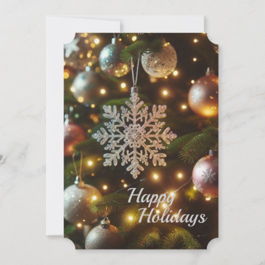 クリスマス ホリデー シルバー スノーフレーク オーナメント (正面)